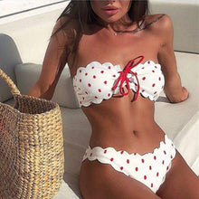 Load image into Gallery viewer, 2019 New Fashion White Red Dotted Bikini