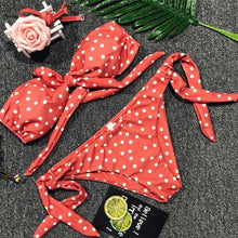 Load image into Gallery viewer, 2019 New Fashion White Red Dotted Bikini