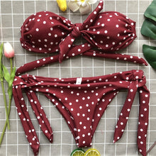 Load image into Gallery viewer, 2019 New Fashion White Red Dotted Bikini