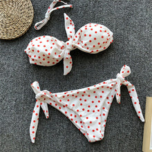 Load image into Gallery viewer, 2019 New Fashion White Red Dotted Bikini