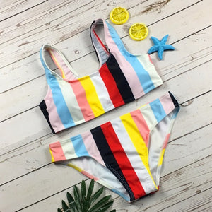 Stylish Bikini with Rainbow Pattern