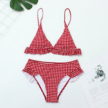 Load image into Gallery viewer, Small Square Patterned Thong Bikini